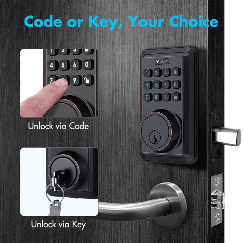iMagic Keypad Deadbolt, Keyless Entry Deadbolt Lock, Electronic Keypad Door