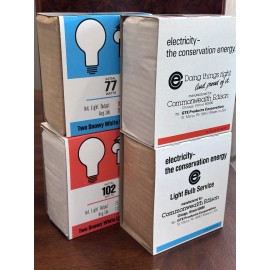 White Vintage - ComEd - A19/Medium Base - Snowy White - 75 & 100 - 8 Light Bulbs