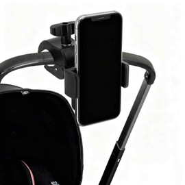 Baby Stroller Phone Holder, Shopping Cart, Golf Cart, Push Cart, Bike Phone Mount, for Motorcycle, Scooter, ATV, Boat, Spin Bike, Treadmill, Handlebar for Most Phone, 360° Cell Phone Clamp