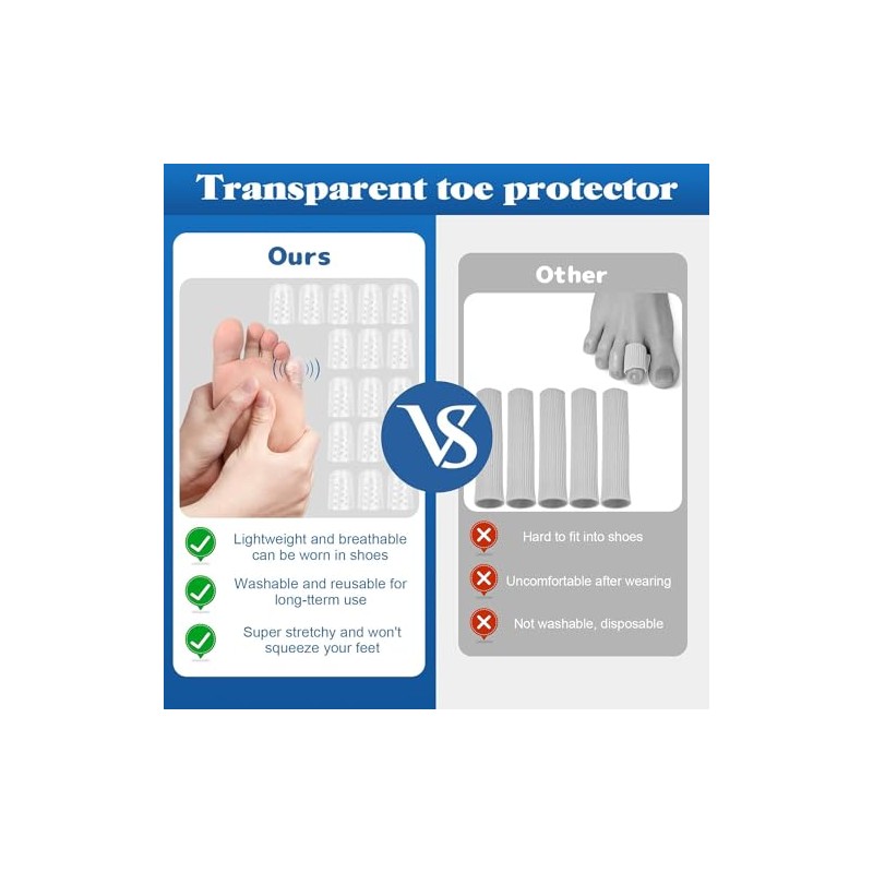20 Pcs Protector para Dedos de Los Pies, Protector de
