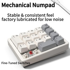 Levieny 17-Key Mechanical Numpad - USB-A Wired Numeric Keypad (Includes USB-C Adapter) for Windows PC/Laptop, Finance & POS Systems(Red Switch)