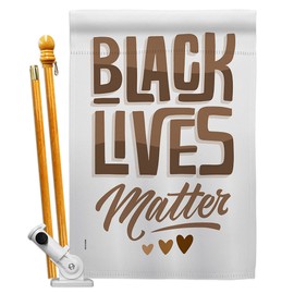 Black Lives Matter Love BLM Set Support Cause Anti Racism Revolution Movement Equality Social Decoration Banner Small Garden Yard Gift Double-Sided, House Flag 28" x 40", Thick Fabric