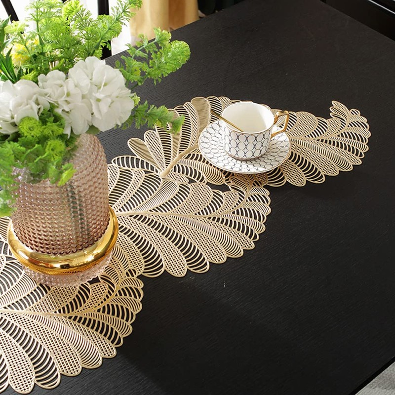 Hosoncovy PVC Hollow Table Runner Non-slip Decorative Table Mats Placemat
