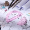 EBOOT 2 Pcs Plastic Protractor Clear 180 Degrees Transparent Protractor