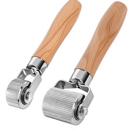 AICARS Car Sound Deadening Roller, Metal Seam Roller with Wooden Hand Roller Tool for Car, Wallpaper, Tape and Carpet- 2 Pack