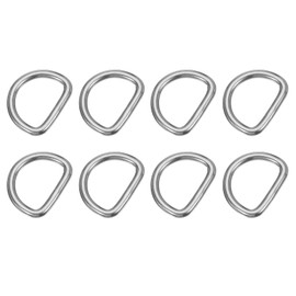 PATIKIL 1" Metal D-Rings, 8 Pcs 304 Stainless Steel D Ring Welded Solid Dee Rings DIY Accessories for Belts Sewing Dog Collars Webbing Straps, 3x20mm