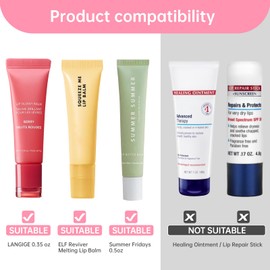 lezecur Keychain Cap Compatible with Summer Fridays 0.5 oz Lip Balm & LANGIGE 0.35 oz – Lip Balm Holder Keychain for holder summer fridays lip gloss keychain lip balm cap