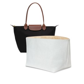 Upgraded Purse Organizer Insert Compatible with Longchamp Le Pliage Mini and More, Ultra-light Waterproof DupontPaper and Silk Handbag Inner for Luxury Bags (White, M-9.84 * 5.91 * 6.69in)