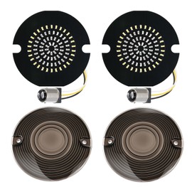 Benlari 3 1/4 inch LED Turn Signals, 81 LEDs Front 1156 1157 Turn Signals Brake Light Kit with 2 Smoked Lens Cover Fit for Harley Davidson Touring Sportster Iron 883 Dyna Softail 1986-2024