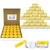 (Quantity: 150 Pieces) Beauticom 5G/5ML Round Clear Jars with YELLOW