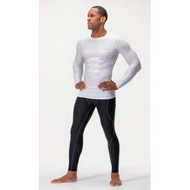 DEVOPS 3 Pack Men's UPF 50+ Long Sleeve Compression Shirts Quick Dry, Cool Gear for Garage Garden Gym Yard and Workouts (Small, Black-Blue-White)