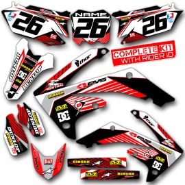MX ISLAND 2003 2004 2005 2006 2007 CRF 150F 230F GRAPHICS KIT RIDGELINE: RED / GREY DECALS