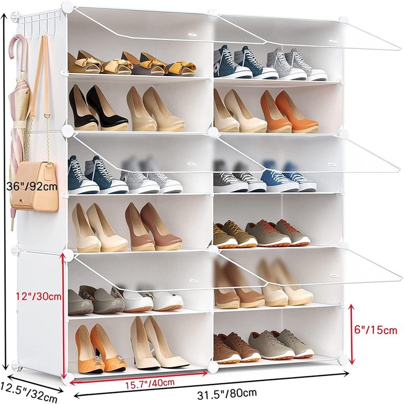HOMICKER Shoe Storage,24 Pairs Rack Organizer for Closet Cabinet with