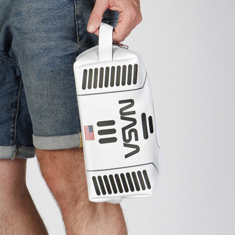 NASA Spaceship-Brick Plus Reise-Kosmetiktasche, Weiß, 25 x 12 cm