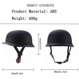 Motorcycle Helmet, Aircraft Style, Black (L)