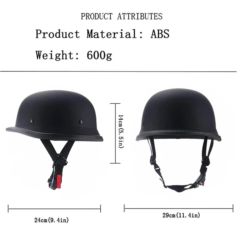 Motorcycle Helmet, Aircraft Style, Black (L)