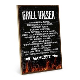 TypeStoff HS-01454 Wooden Sign with Saying – Grill Ours – Vintage Look with Quote as a Gift and Decoration on the Theme of Barbecue, Funny
