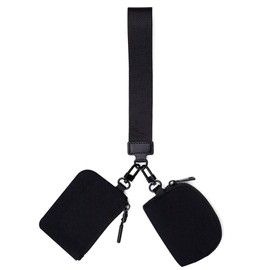 YiYunTE Dual Pouch Keychain Wallet Women Men Mini Zip Around Wrist Wallets Portable Small Coin Purse with Wrist Strap Detachable Keychain Wristlet Wallets Lipstick Coin Pouch Gift Travel Sport