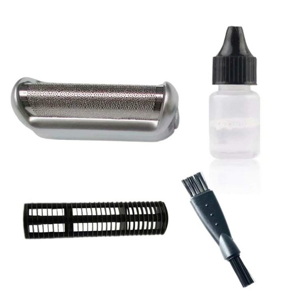 Vicue Ultra-sharp Replacement Foil and Cutter w/Rozor Shaver Oil+ Clean Brush for Braun CruZer Twist PocketGo MobileShave M30 M60 M60S P40 P50 P60 P70 P80 P90