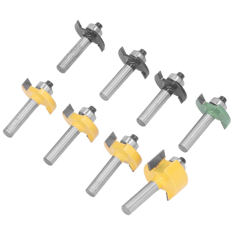 8Pcs Router Bit Groove Cutter Bit Set T Shape Wood