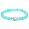 Echtes Hämatit Edelstein Armband mit 6mm Perlen und Edelstahlherz -