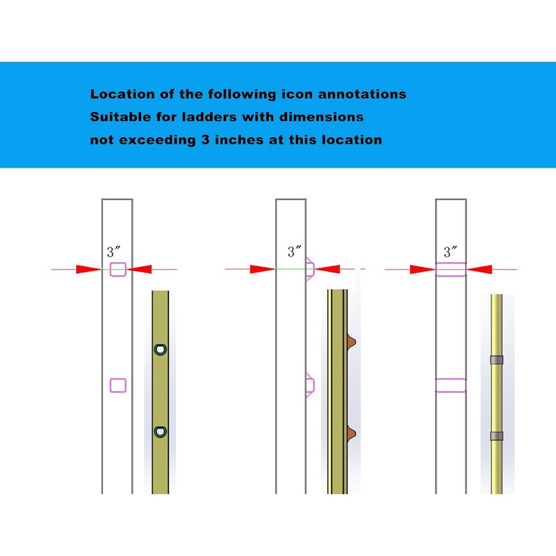 Corner Ladder Stabilizer and Roof Ladder Hook Stabilizer (C-Shaped)