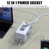 8-Way Socket Tower Distribution Socket, Power Strip with 2USB A
