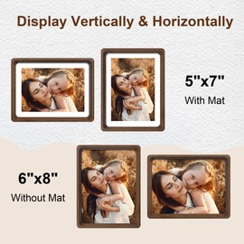 ccdcc 6x8 Picture Frame Set of 2, Solid Wood Frames with Tempered Glass