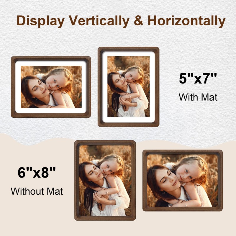 ccdcc 6x8 Picture Frame Set of 2, Solid Wood Frames