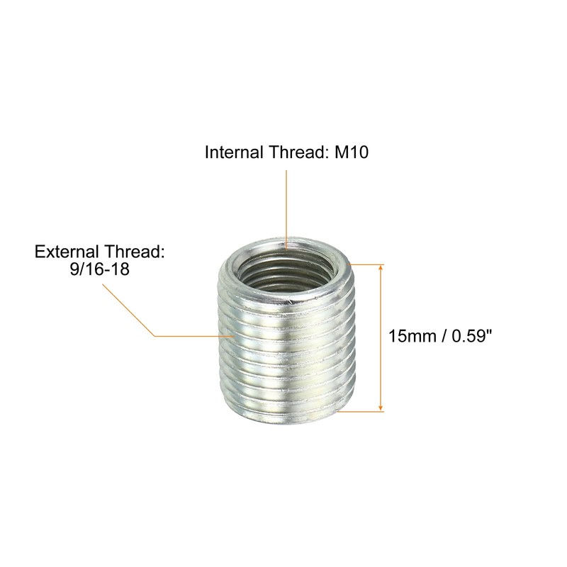 PATIKIL 9/16-18 to M10 Thread Adapters Sleeve Reducing Nut, 5