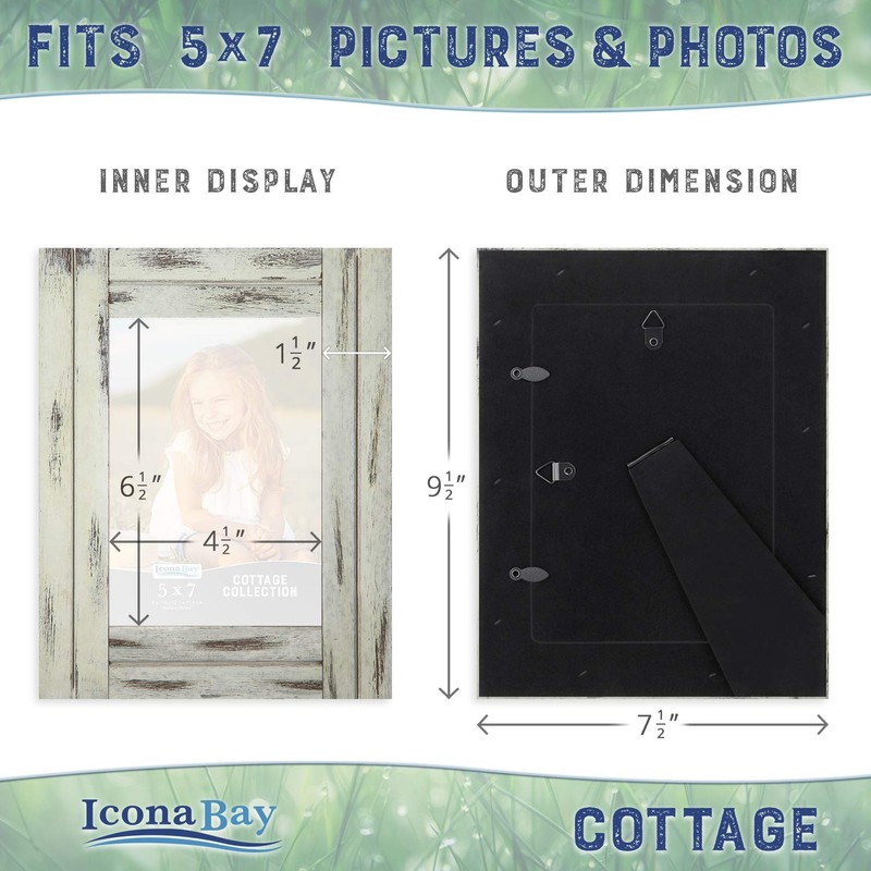Icona Bay 5x7 (13x18 cm) Picture Frames (Creamery White, 6