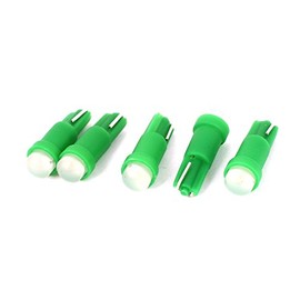 sourcing map 5pcs T5 Wedge Green LED Light DC 12V Tail Lamp for Car Internal