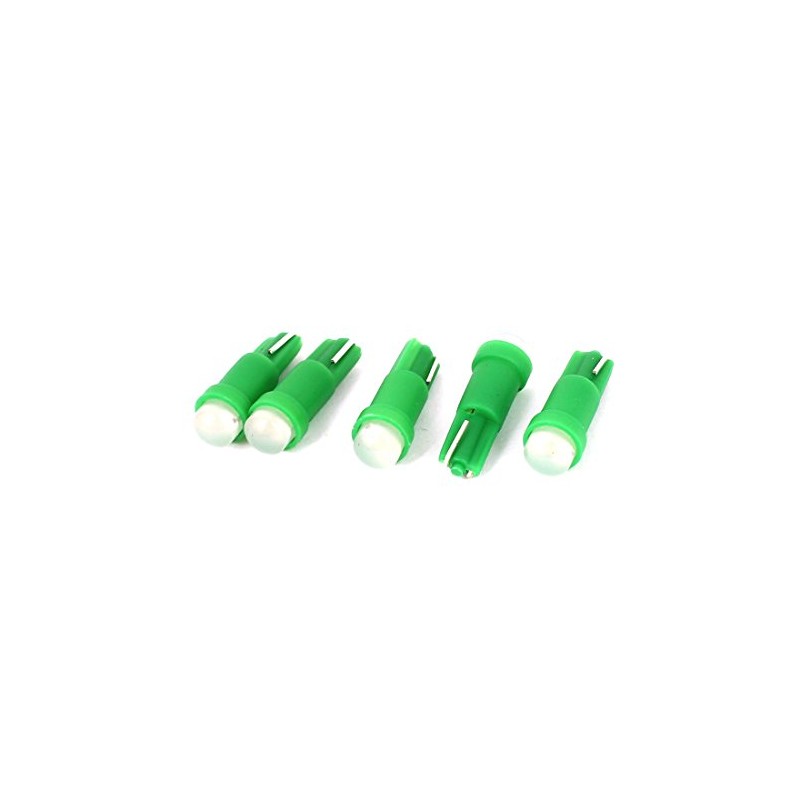 sourcing map 5pcs T5 Wedge Green LED Light DC 12V