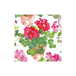Caspari Trailing Geranium Paper Cocktail Napkins - 20 Per Package - 4 Packages