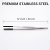 Stainless Steel Rubber Tipped Feeding Tongs Tweezers, 30cm, 12 Inches,