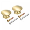 uxcell 24x16mm Drawer Knobs, 2pcs Brass Wardrobe Door Pull Handles