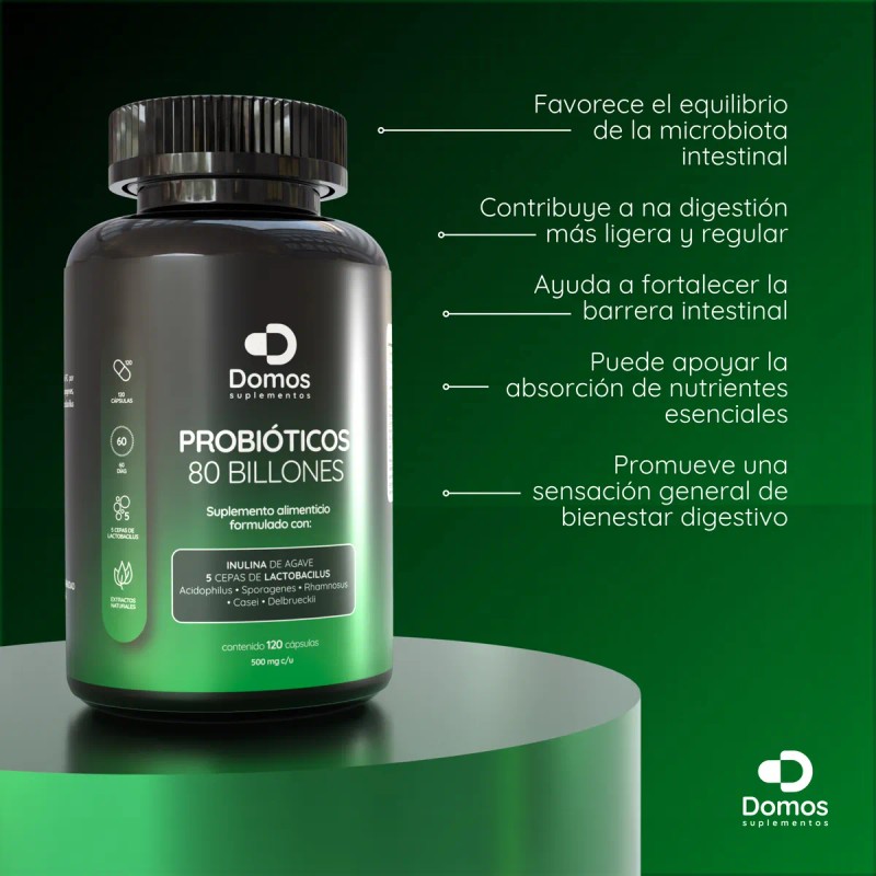 Domos - 80 Billones Probiticos - Inulina De Agave -120