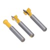 3Pcs Keyhole Router Bits Set 1/4in Shank T Slot Routers
