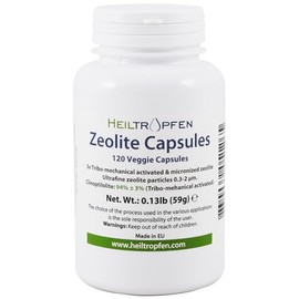 Zeolite 120 Capsules | Clinoptilolite 94+-3% | 3X Activated | Natural Mineral Dust Less-Than 2 µm | Heiltropfen®
