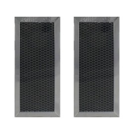 Eopzol AFF49-CH2 Aluminum Mesh Microwave Oven Grease Filter Replacement for GE Fits for GE JX81H Charcoal Carbon Microwave Filter, 4" x 8-9/16" x 3/8", 2-Pack