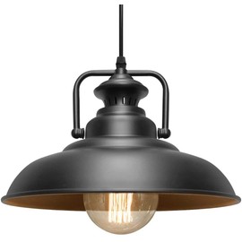 Retro Industrial Pendant Light Black Metal Workshop Vintage Ceiling Lamp Shade M0076F