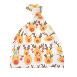 Ziggle Cute Reindeers Christmas Baby Hat - Beanie Knot Hat Newborn 100% Cotton 0-6 Months
