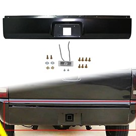 SEBLAFF Rear Steel Bumper Roll Pan Primed Steel Replacement for 1999-2006 Silverado 1500 Sierra 1500 Fleetside w/License Plate Light