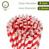 12" Extra Long Large Disposable Paper Drinking Straw 8mm Wide