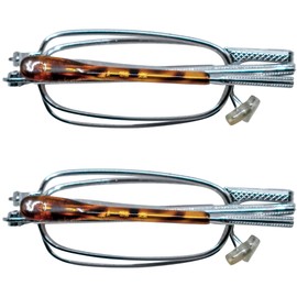 Stephanie Imports Set of 2 Mini Unisex Folding Reading Glasses With Hard Plastic Case (Tortoise)