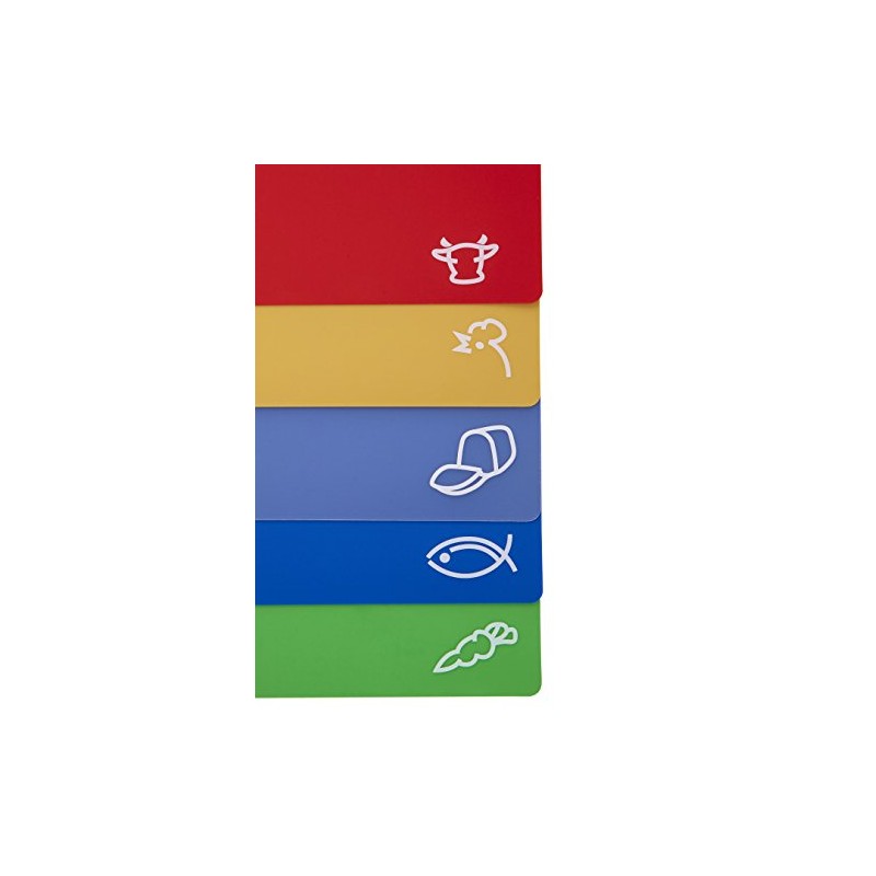 Premier Housewares Flexible Chopping Boards Plastic Polyethylene Colour Coded Cutting