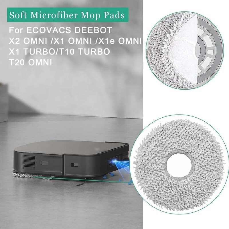 10 Pack Replacement Mop/Mopping Pads Compatible with Ecovacs Deebot X1/T10/T20/T30/T50