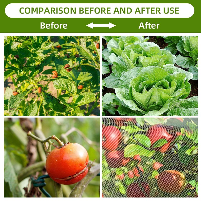 PDGROW Garden Mesh Netting for Plants, 4 Pack Insect Bird