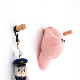 MUT CASA Wood Wall Hooks, 4 Pack Coat Hooks, Natural Wooden Rack Wall Mounted, for Hanging Clothes Towels Backpacks Hats Keys (Oak Wood)