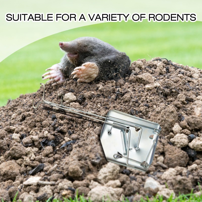 Qualirey 8 Pack Mole Gopher Trap Ground Galvanized and Oil